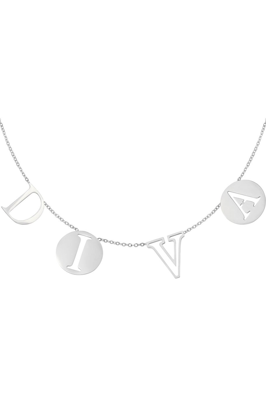 Halskette Letters Diva Silber Edelstahl 